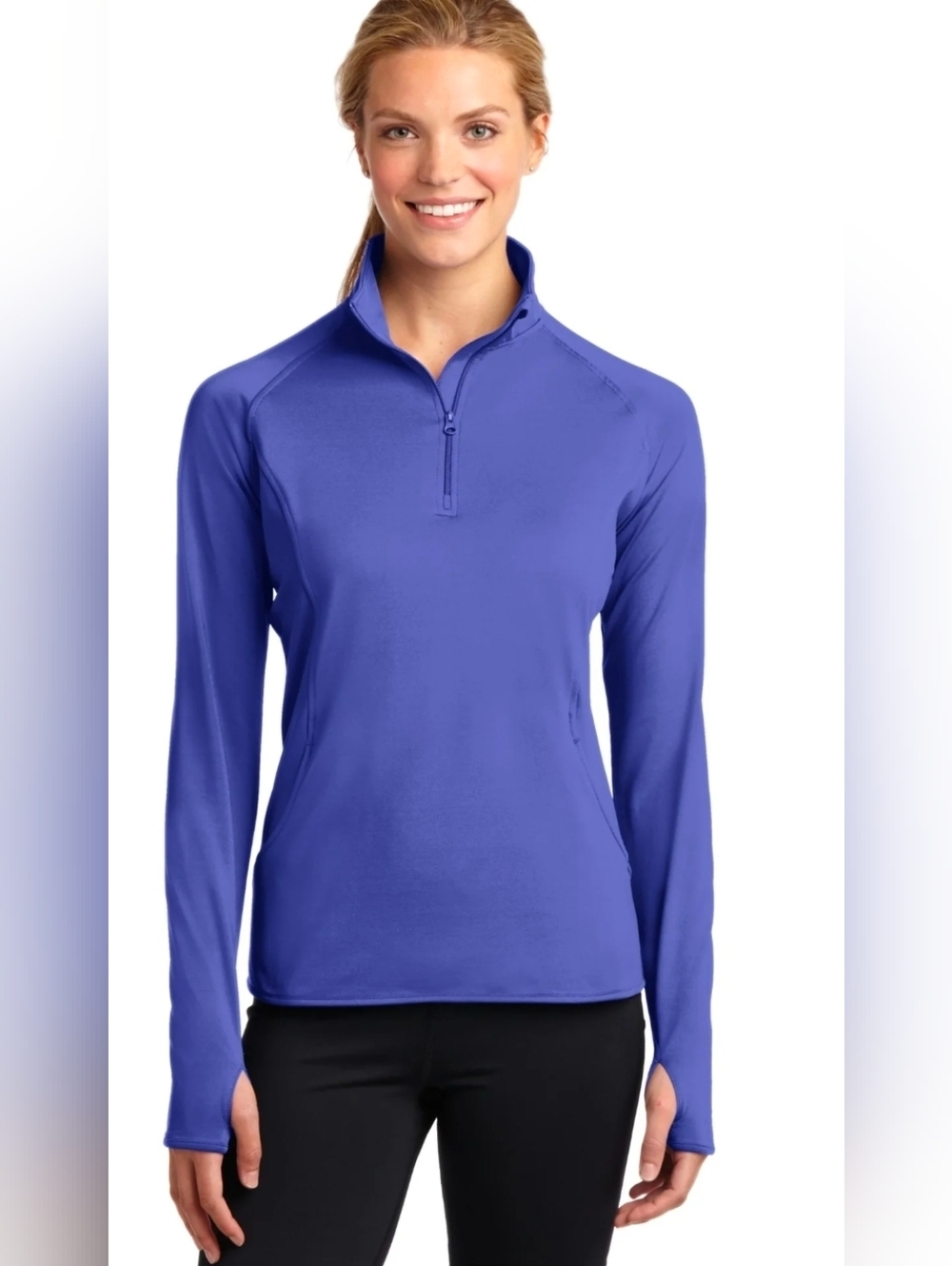 Women's Long-Sleeve Quarter-Zip Pullover - Periwinkle
